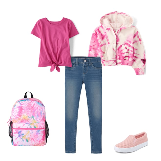 4th bundle featuring 4 items which compliment Girls Tie Dye Sequin Heart Fleece Zip Up Hoodie