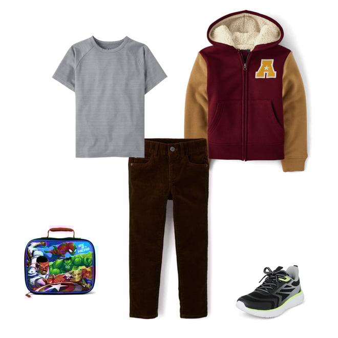 9th bundle featuring 4 items which compliment Boys Varsity Fleece Sherpa Lined Zip Up Hoodie