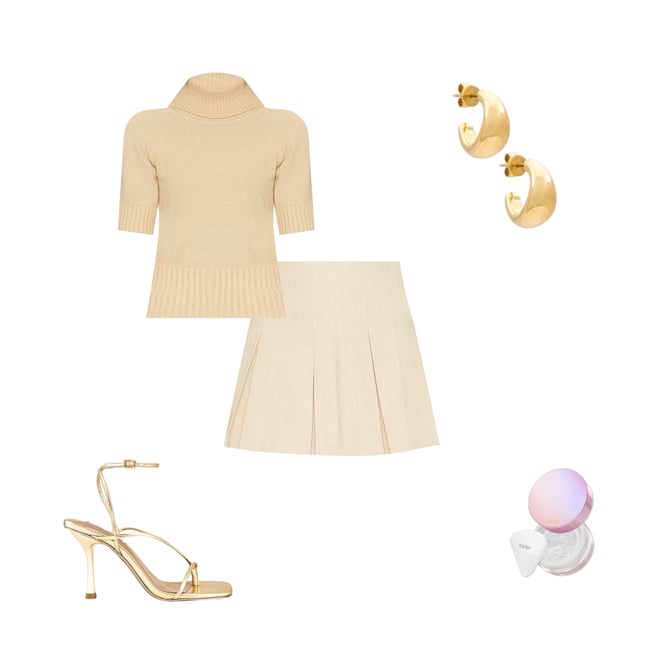 1st bundle featuring 4 items which compliment Wide Pleat Mini Skirt