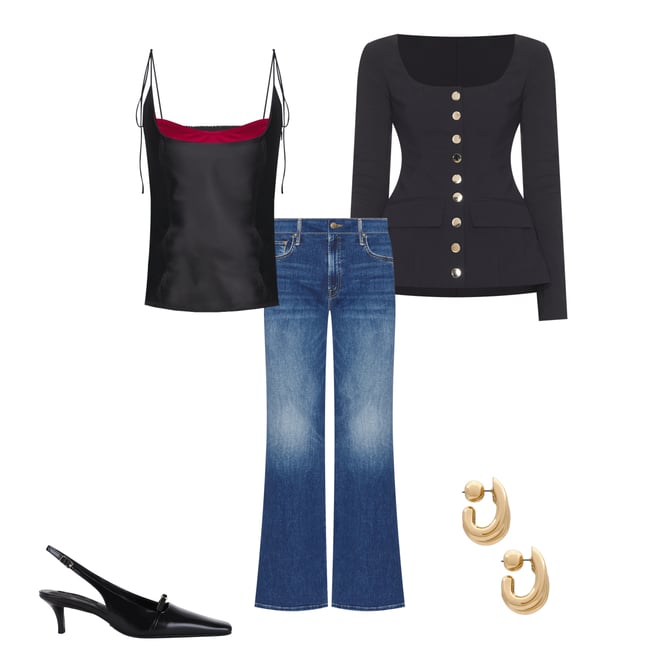 1st bundle featuring 4 items which compliment Boatneck Peplum Blazer
