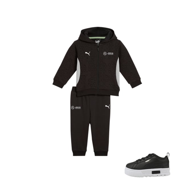 Puma Mercedes AMG Petronas F1 2 Piece Toddlers Jacket Jogger Set Black 2T
