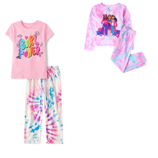 Tie dye girls pajamas sale