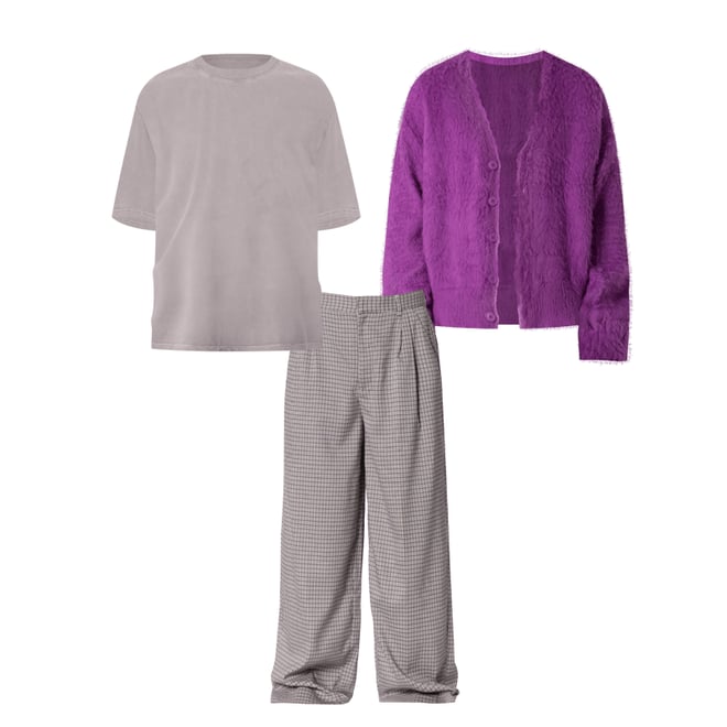 3rd bundle featuring 2 items which compliment Wide Leg Trouser Pants - Taupe