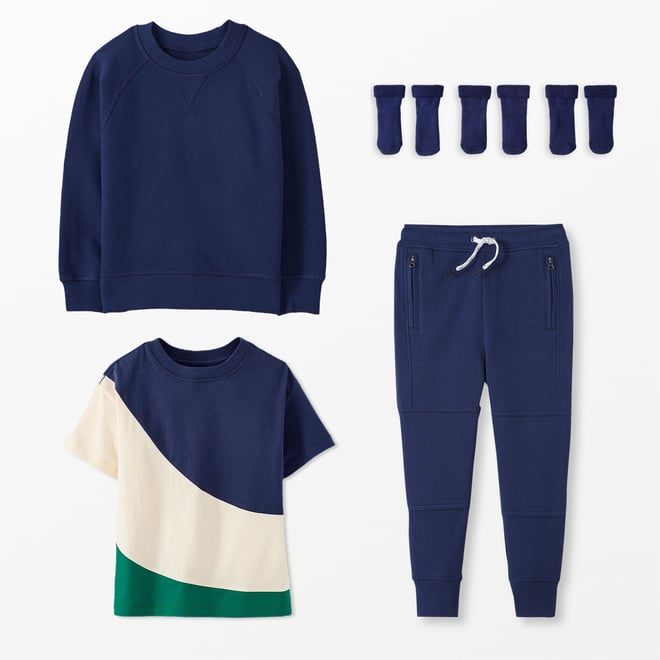 Slim Fit French Terry Double Knee Sweatpants | Hanna Andersson