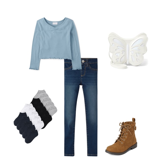 5th bundle featuring 4 items which compliment Girls Pointelle Ruched Top