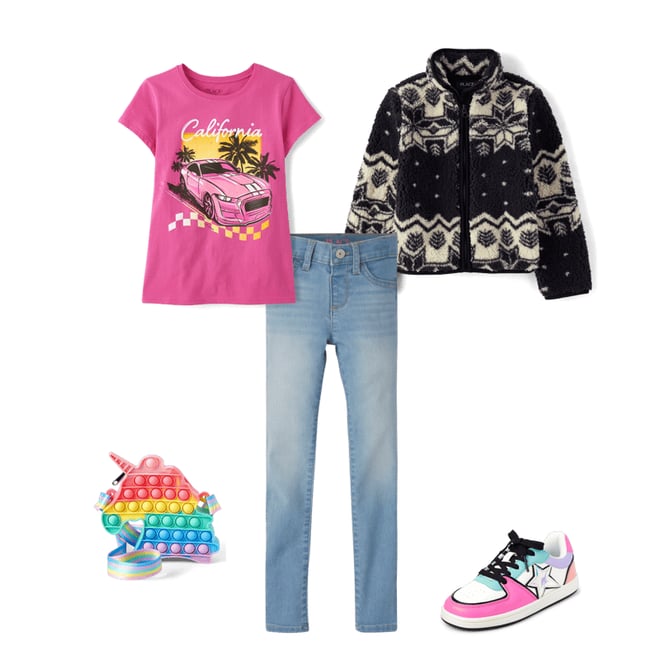 2nd bundle featuring 4 items which compliment Girls Car Graphic Tee