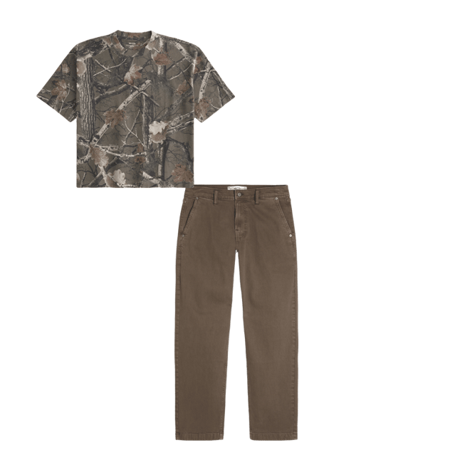 Boxy Crop Heavyweight Camo Crew T-Shirt