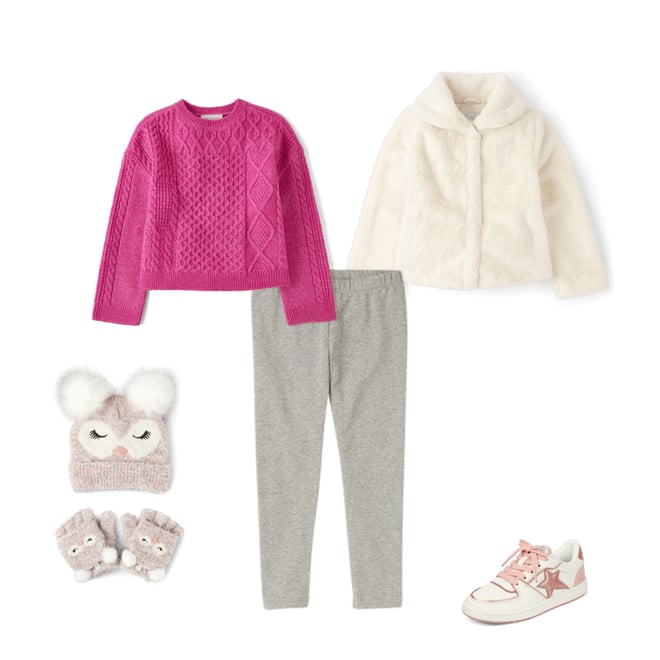 7th bundle featuring 4 items which compliment Girls Cable Knit Sweater
