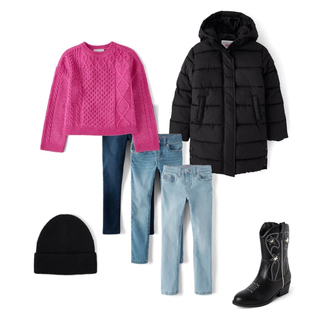 2nd bundle featuring 4 items which compliment Girls Cable Knit Sweater