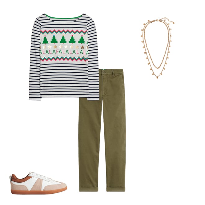 5th bundle featuring 3 items which compliment Ella Long Sleeve Breton-Ivory, Navy, Falalala