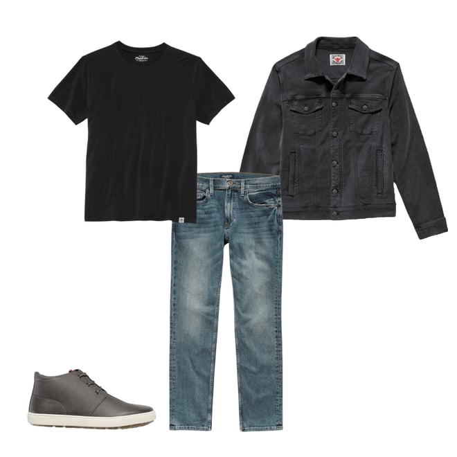 1st bundle featuring 3 items which compliment  Essential Stretch Comfort Crewneck Tee Shirt - Black