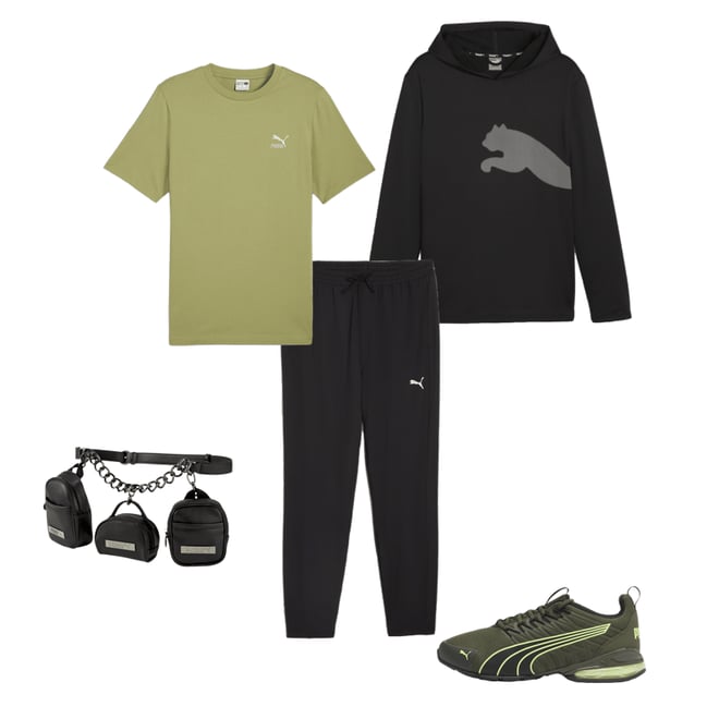 Green puma joggers shop