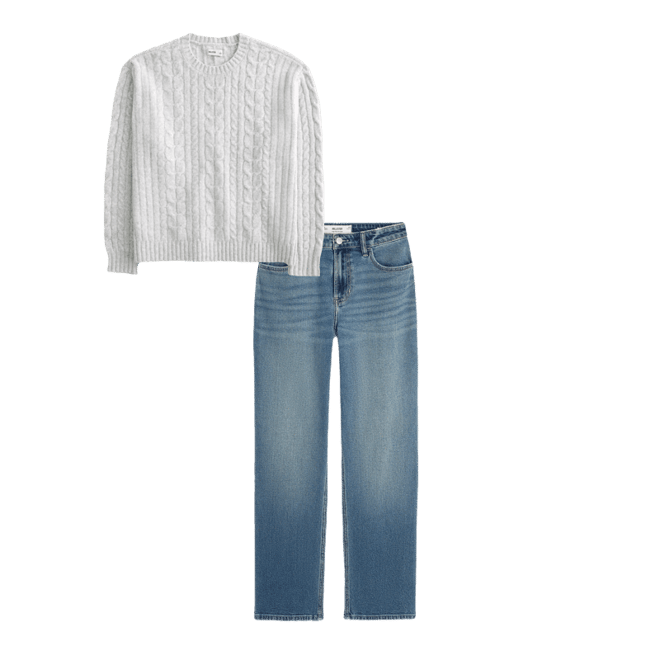High-Rise Dark Wash Straight Jeans