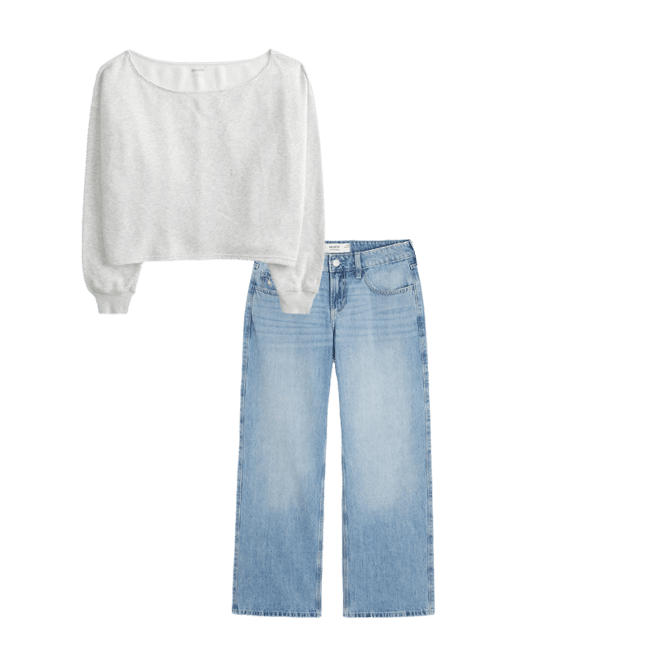 Easy Double Off-the-Shoulder Sweatshirt