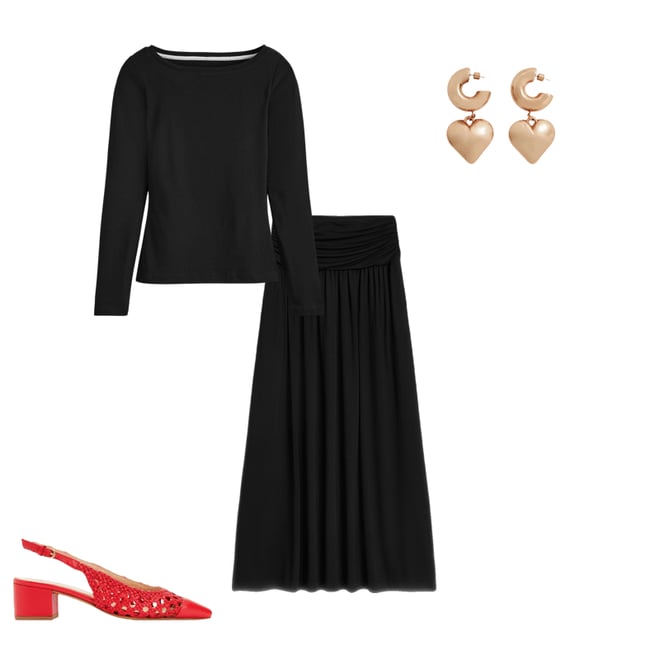 Rosaline Jersey Skirt-Black | Boden USA