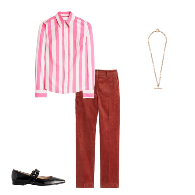 6th bundle featuring 3 items which compliment Sienna Cotton Shirt-Pink Rose Wide Stripe