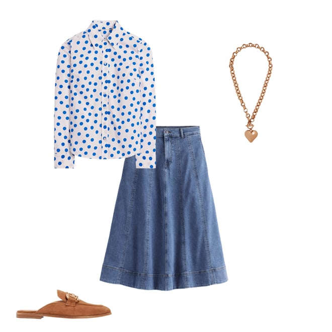 2nd bundle featuring 3 items which compliment Sienna Cotton Shirt, Ivory, Blue Abstract Dot