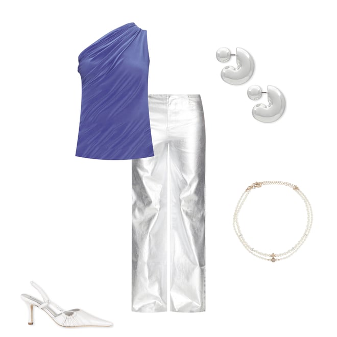 1st bundle featuring 4 items which compliment One Shoulder Peasant Top