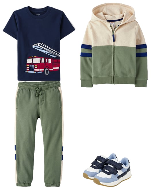 Boys Long Sleeve Colorblock Zip Up Hoodie - Dino Friends