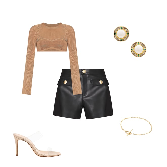 1st bundle featuring 4 items which compliment Dionne Faux Leather Short