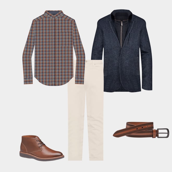 6th bundle featuring 4 items which compliment Heathered Woven Shirts