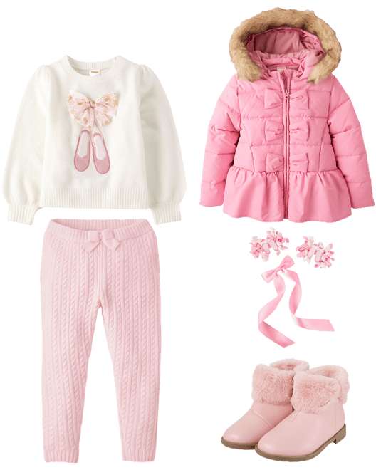Girls Long Sleeve Bow Ruffle Puffer Jacket - Tiny Dancer
