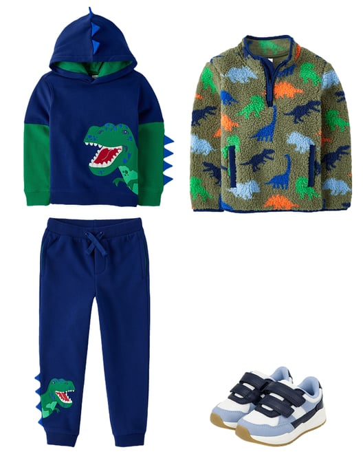 1st bundle featuring 3 items which compliment Boys Dino Fleece Hoodie