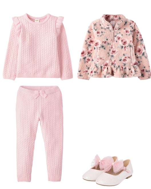 Girls Ballet Zip Up Hoodie - Tiny Dancer - Pressed rose