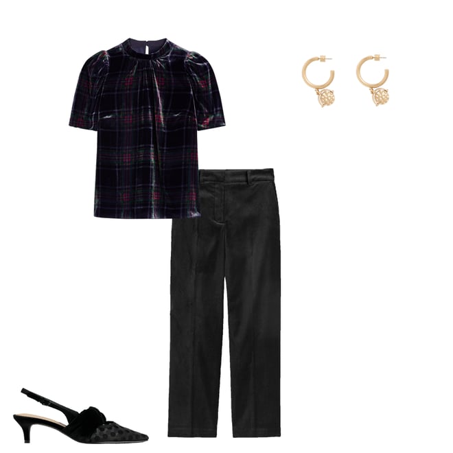 6th bundle featuring 3 items which compliment Kew Velvet Pants-Black