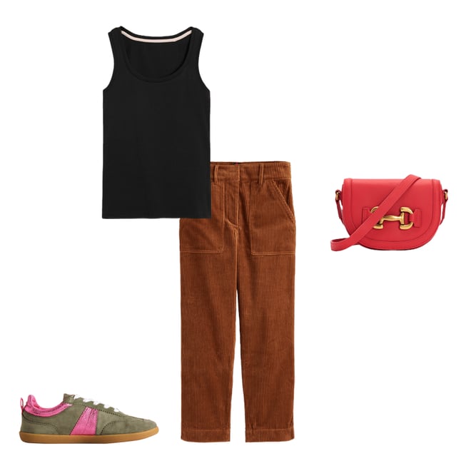 1st bundle featuring 3 items which compliment Tapered Cord Cargo Trousers-Gingerbread