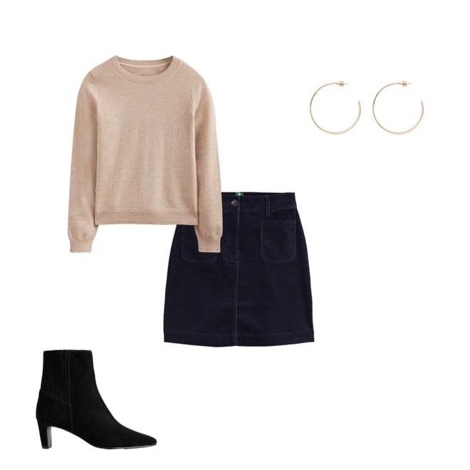 3rd bundle featuring 3 items which compliment Estella Cord Skirt-Navy