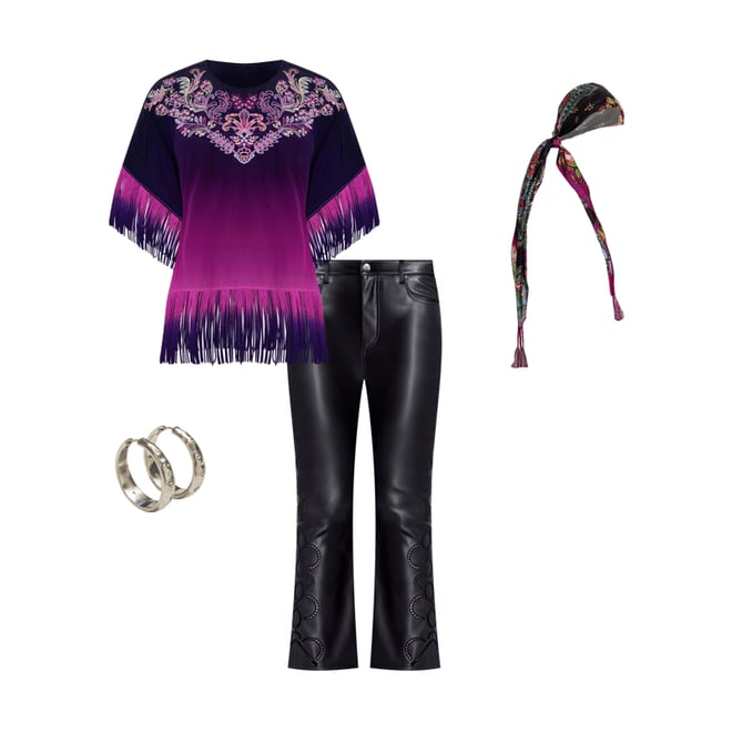 Two Toned Poncho | Mod Kham