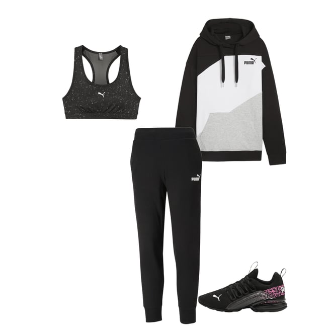 Black and white fashion puma sweatpants