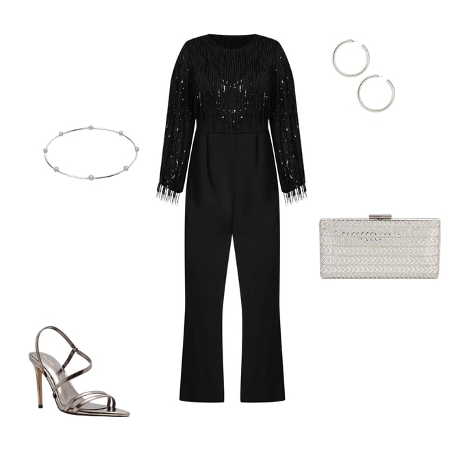 Eliza J Sequined high quality Embellished Jumpsuit