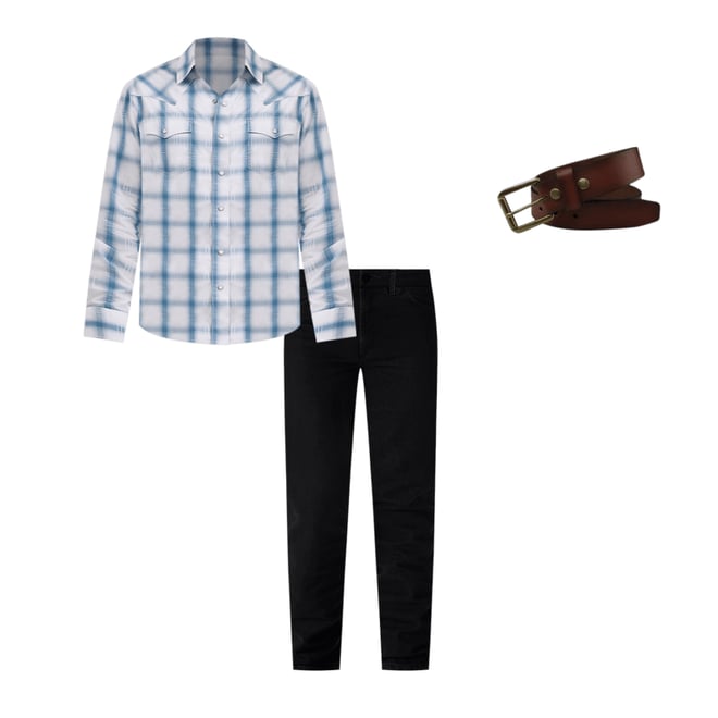 Men's Wrangler Retro® Premium Long Sleeve Western Snap Plaid Shirt in Powder Plaid