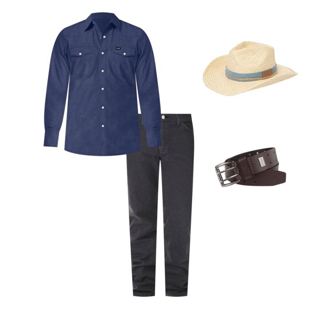 Cowboy Cut® Rigid Denim Long Sleeve Western Work Shirt | Americana