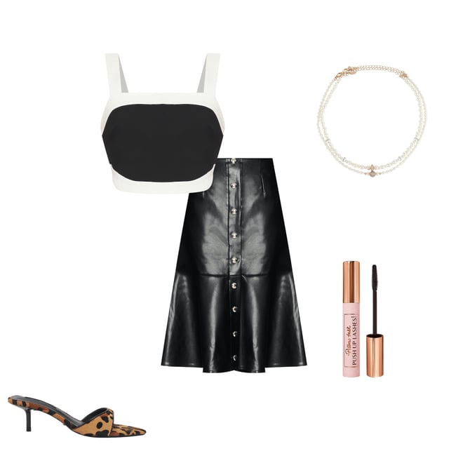 1st bundle featuring 4 items which compliment Elin Faux Leather Skirt