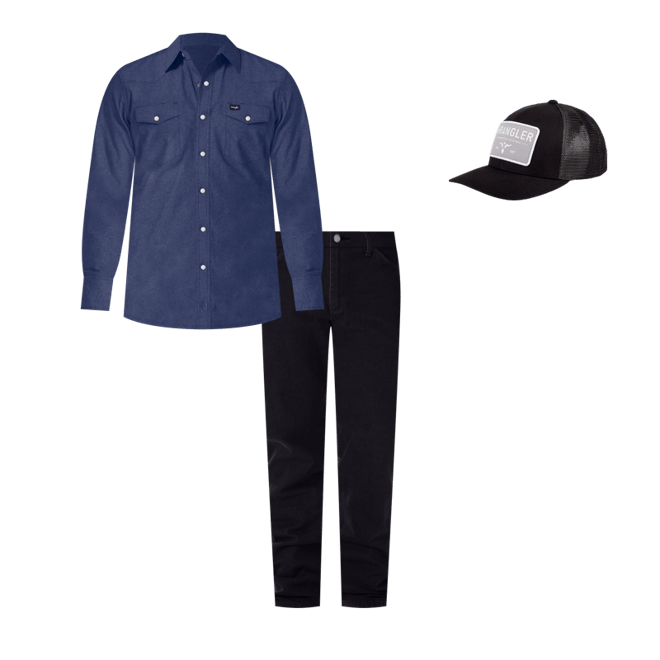 Cowboy Cut® Rigid Denim Long Sleeve Western Work Shirt | Americana