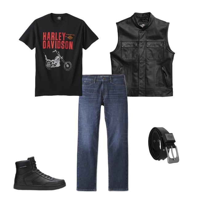 Harley davidson foster leather vest sales