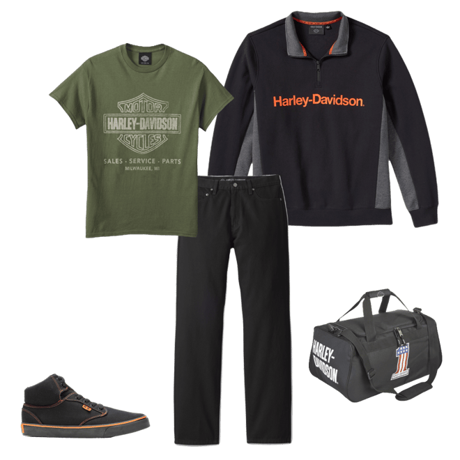 Number 1 Logo Duffel in Black/White | Harley-Davidson USA
