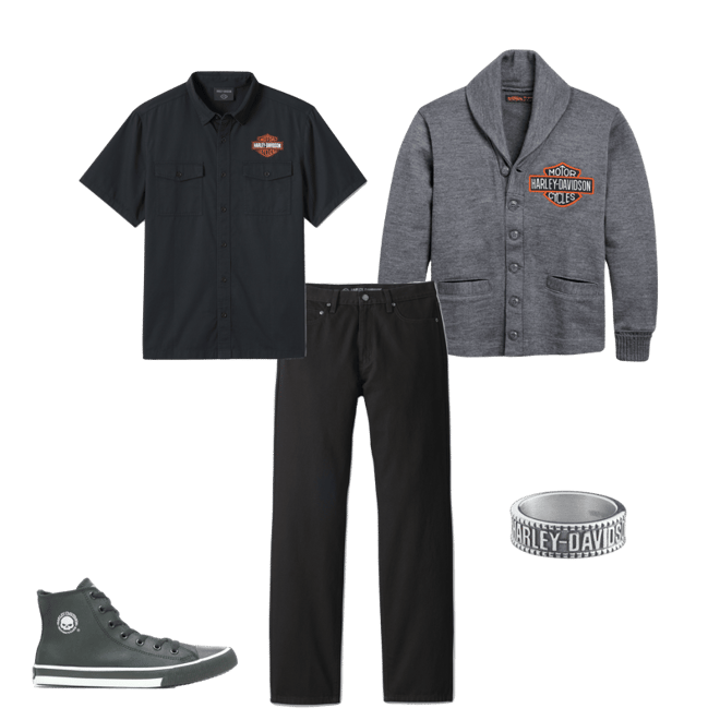 Harley-Davidson 短丈カーディガン Men's Cardigan Sweater | Harley-Davidson USA