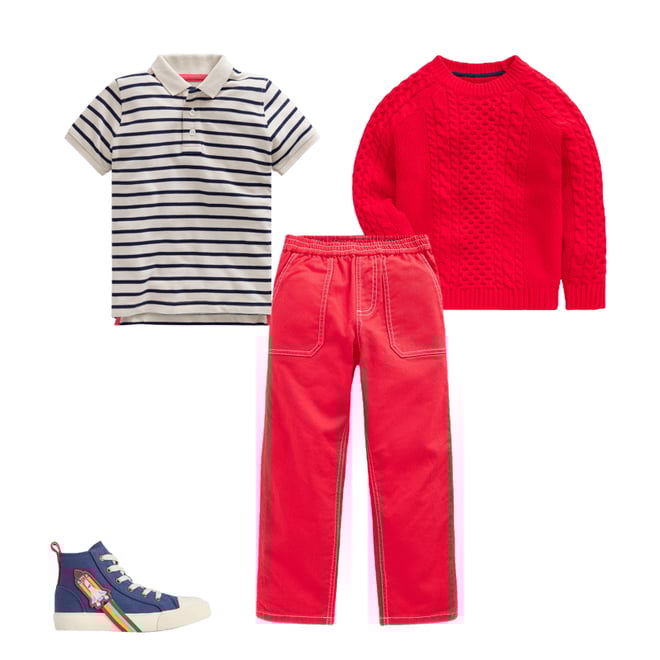 2nd bundle featuring 3 items which compliment Piqué Polo Shirt-Ivory/College Navy