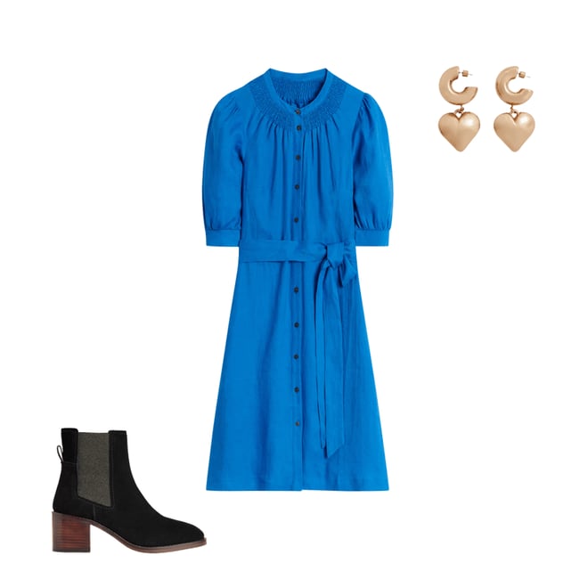 1st bundle featuring 2 items which compliment Ada Linen Short Dress-Cerulean blue
