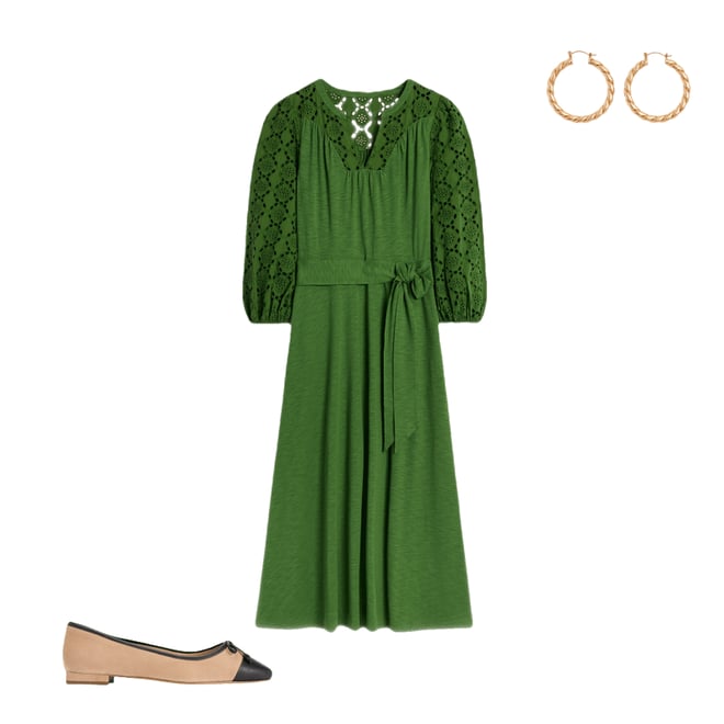 3rd bundle featuring 2 items which compliment Eden Broderie Jersey Dress-Promenade Green