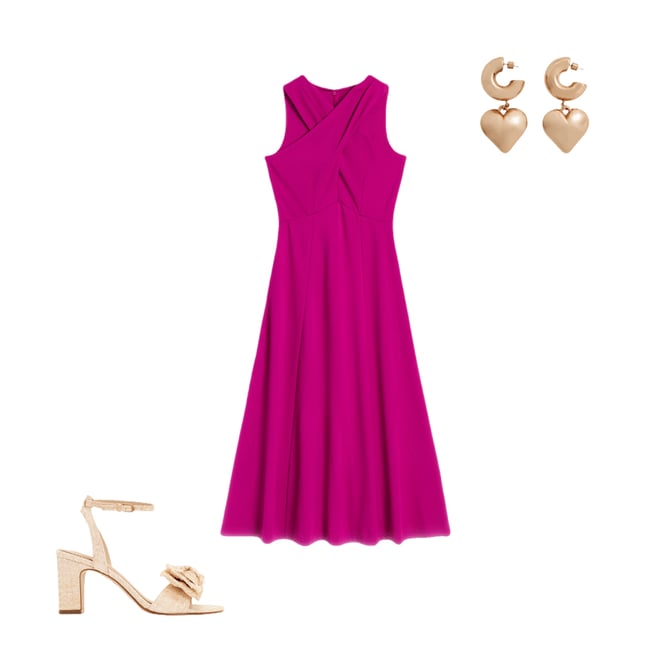 3rd bundle featuring 2 items which compliment Cross Front Ponte Dress-Fuchsia