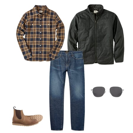 Flint and Tinder York Quilted Waxed Jacket - Dark Olive Flint and Tinder York Quilted Waxed Jacket - Dark Olive