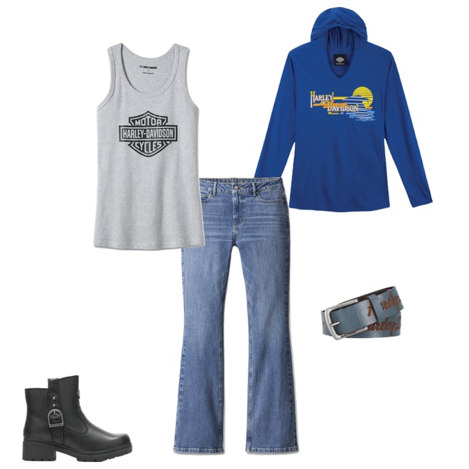 Women's Bar & Shield Tank - Light Grey Heather | Harley