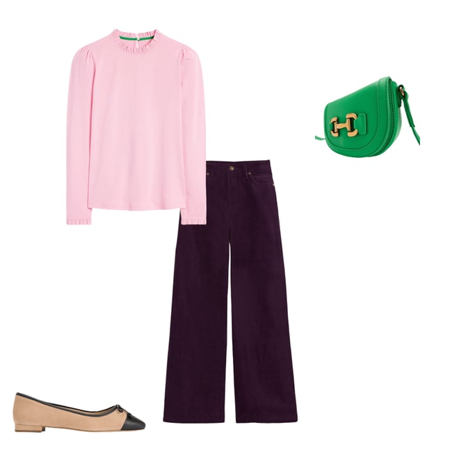 1st bundle featuring 3 items which compliment Toe Cap Ballet Flat-Macchiato Suede