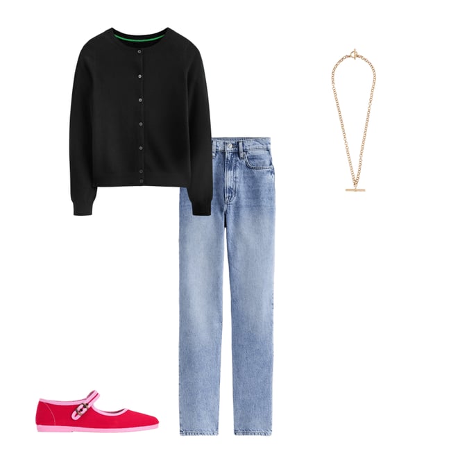 5th bundle featuring 3 items which compliment Eva Cashmere Crew Cardigan-Black