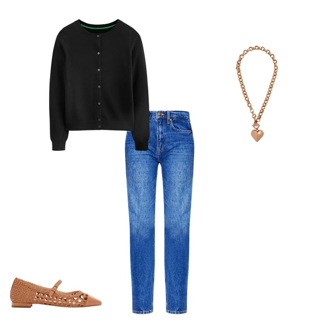3rd bundle featuring 3 items which compliment Eva Cashmere Crew Cardigan-Black